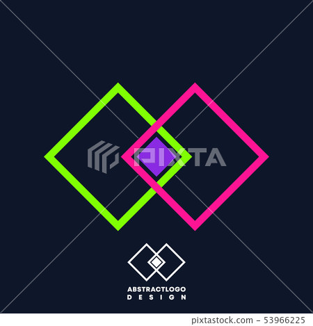 Abstract logo template with colorful line design rhombus 53966225