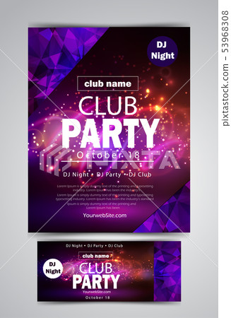 party flyer poster. Futuristic club flyer design template 53968308