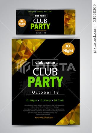 party flyer poster. Futuristic club flyer design template party flyer poster. Futuristic club flyer design template 53968309