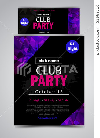 party flyer poster. Futuristic club flyer design template 53968310