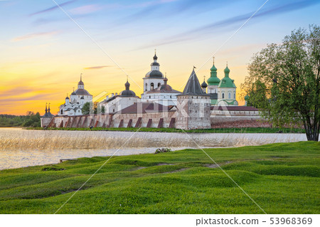 View of Cyril-Belozersky Monastery on sunset View of Cyril-Belozersky Monastery on sunset 53968369