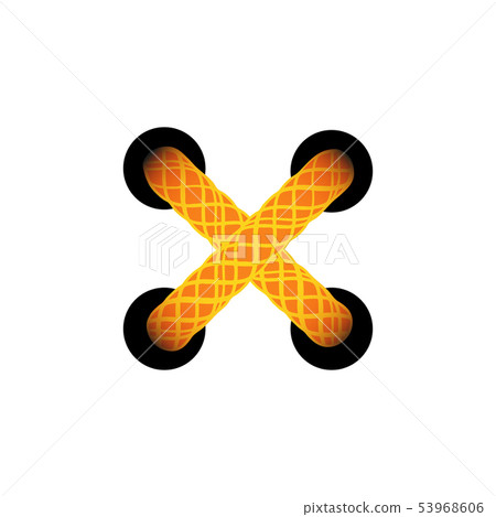 Template lace-up orange cross. Lacing scheme 53968606