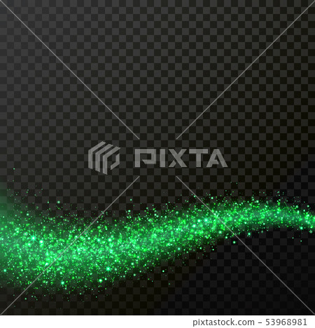 Green glitter comet particle vector light trail - Stock Illustration ...