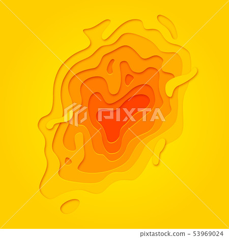 Papercut multi layer pattern yellow background 53969024