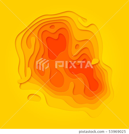 Yellow papercut multi layer pattern background 53969025