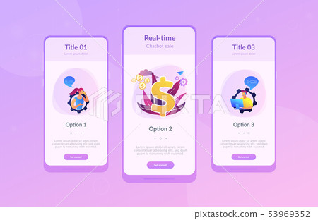 Conversational sales app interface template. Conversational sales app interface template. 53969352
