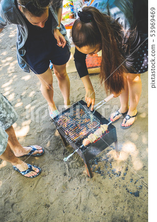 Beach party barbecue 53969469