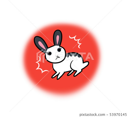 An illustration of a rabbit that will surely surprise you (red circle background) An illustration of a rabbit that will surely surprise you (red circle background) 53970145