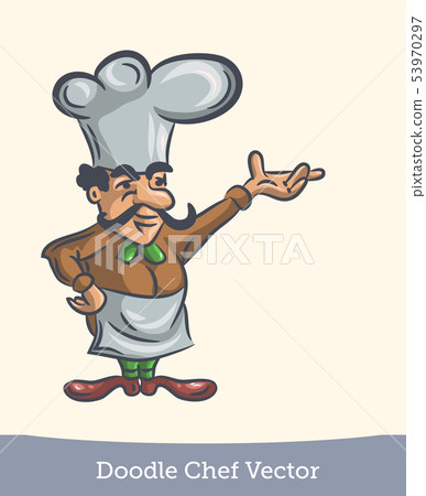doodle chef isolated on white background. Vector doodle chef isolated on white background. Vector 53970297