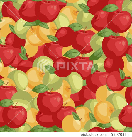 Apples seamless pattern vector illustration.... - Stock Illustration ...