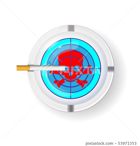Ashtray with cigarette, nicotine 53971353