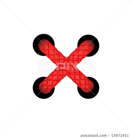 Template lace-up red cross. Lacing scheme, corset Template lace-up red cross. Lacing scheme, corset 53971451