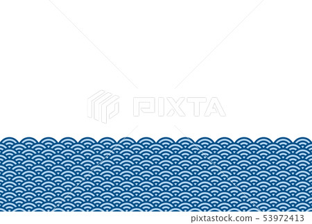 藍色海波動圖式雙色的拷貝空間 53972413