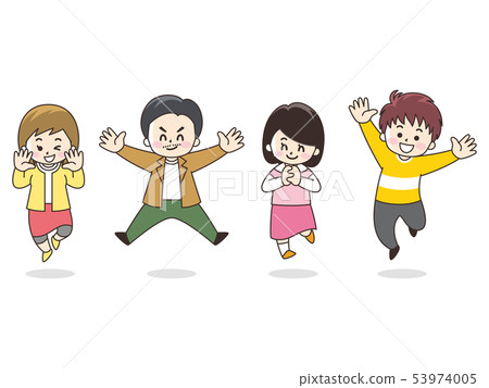 Young man jumping with smile Young man jumping with smile 53974005