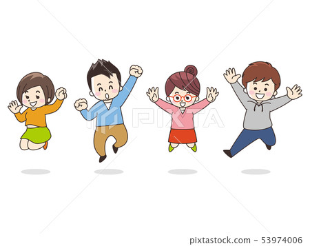 Young man jumping with smile Young man jumping with smile 53974006