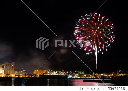Fireworks display Otama Fireworks blooming in Hakodate Bay Hakodate Marine Winter Fireworks 53974618