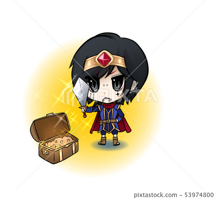 Hero who discovered a lot of gold from the treasure chest 53974800