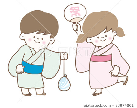 Children summer vacation yukata summer festival 53974801