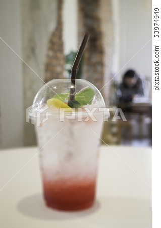 Refreshment drink with iced mix berry soda Refreshment drink with iced mix berry soda 53974949