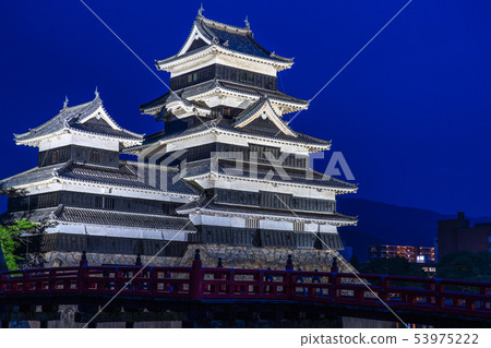 长野县 松本城 夜景 图库照片