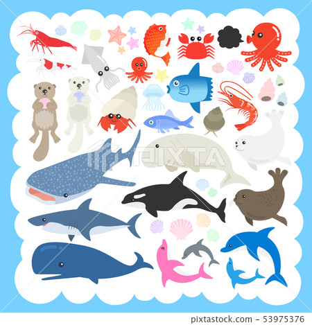 Sea life illustration set Sea life illustration set 53975376