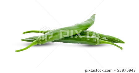 Green chili pepper isolated on white background 53976942