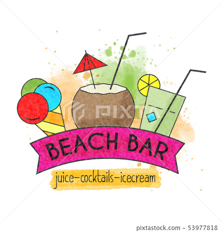 Watercolor summer holiday poster. Summer banner. 53977818