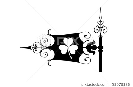 WeatherVane on St. Patrick day, icon. Wind-vane 53978386