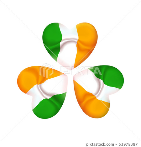 Ireland St. Patrick day icon, clover with Irish Ireland St. Patrick day icon, clover with Irish 53978387
