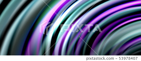 Fluid color rainbow style wave abstract background, techno modern design on black Fluid color rainbow style wave abstract background, techno modern design on black 53978407