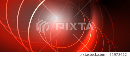 Shiny neon lights, dark abstract background with blurred magic neon light curved lines Shiny neon lights, dark abstract background with blurred magic neon light curved lines 53978612