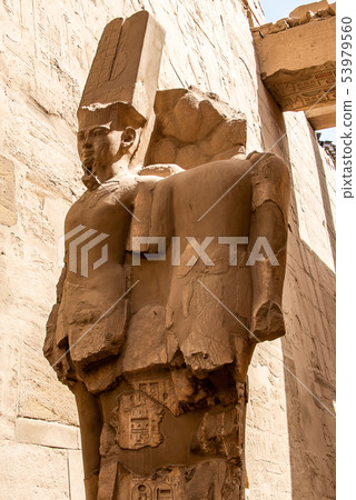 Anscient Temple of Karnak in Luxor - Archology Ruine Thebes Egypt beside the nile river 53979560