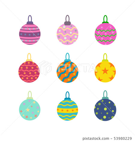 Christmas balls set vector illustration - Stock Illustration [53980229 ...