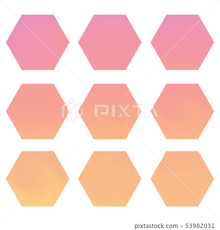 Hexagonal gradients kit, abstract backgrounds 53982031