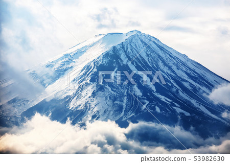 Fuji summit clear the world heritage Mt. Fuji in Japan 53982630