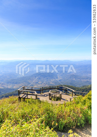Scenery observation platform at Kew Mae Pan nature Scenery observation platform at Kew Mae Pan nature 53982633