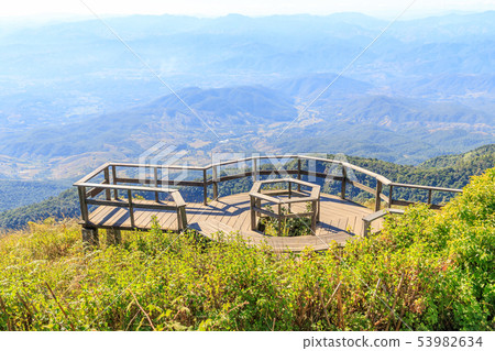 Scenery observation platform at Kew Mae Pan nature Scenery observation platform at Kew Mae Pan nature 53982634