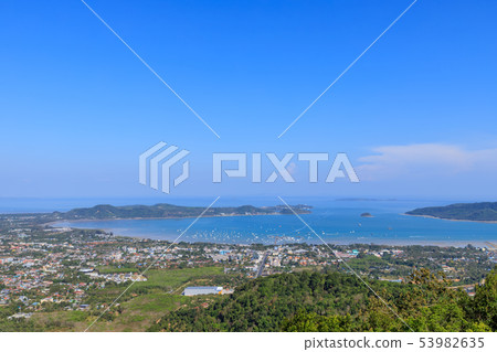 Phuket aerial scenic view blue sky sunny day 53982635