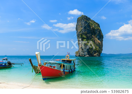 Beautiful crystal clear turquoise blue sea and 53982675