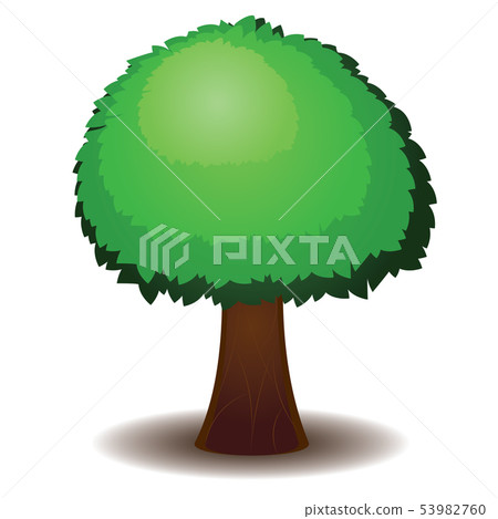 Tree with Abstract Green Leaves - Stock Illustration [53982760] - PIXTA