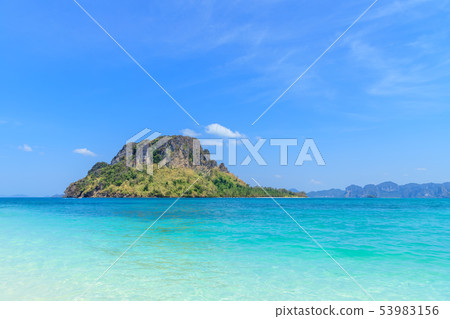 Beautiful crystal clear turquoise blue sea at Ko Beautiful crystal clear turquoise blue sea at Ko 53983156