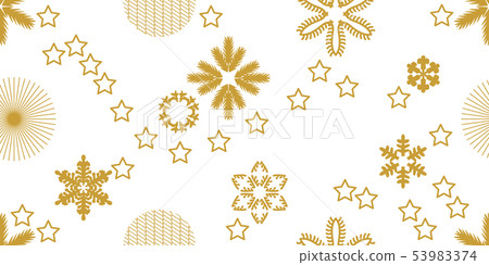 Golden snowflakes and stars. Golden snowflakes and stars. 53983374