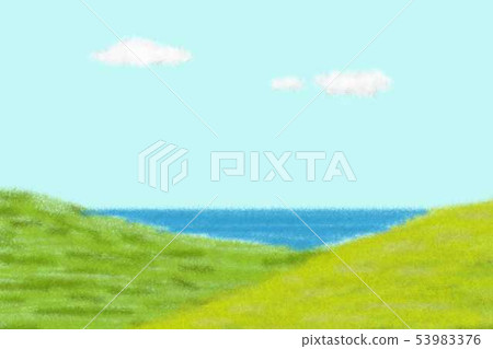 Chigiri-like風格可以看到大海的山丘 53983376