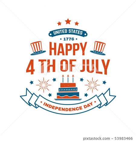Vintage 4th of july design in retro style. Independence day greeting card. Patriotic banner for 53983466