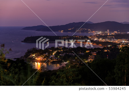 Aerial scenic view over beautiful Andaman sea and Aerial scenic view over beautiful Andaman sea and 53984245