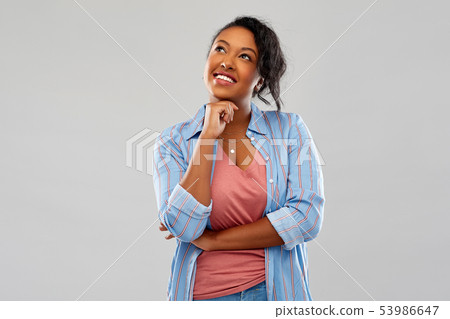 happy african american woman dreaming happy african american woman dreaming 53986647