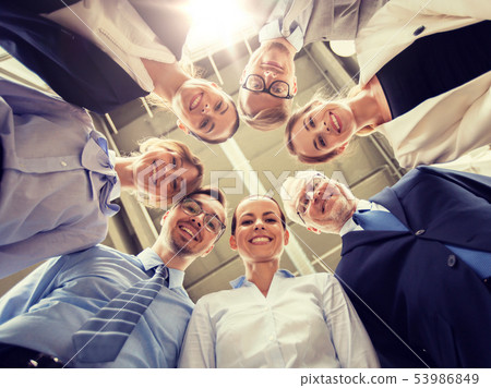 business people in circle at office business people in circle at office 53986849