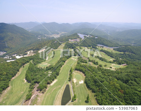 Golf course aerial shooting Golf course aerial shooting 53987063