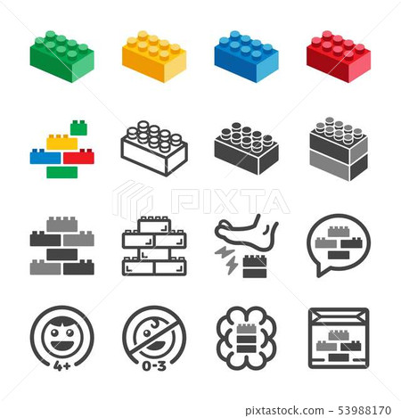 toy brick icon set toy brick icon set 53988170