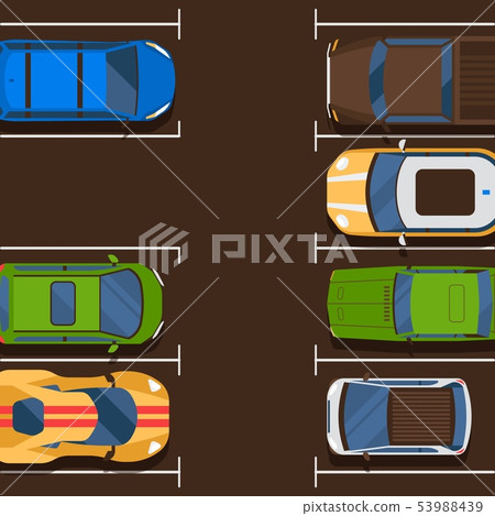 One free place banner vector illustration. Urban traffic concept, cars in parking zone, outdoor auto One free place banner vector illustration. Urban traffic concept, cars in parking zone, outdoor auto 53988439